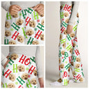Pet Lovers, Dog Lovers, Cat Lovers - Custom Photo Funny Dog Cat Pet Human Faces Ho Ho Ho Christmas - Personalized Pajama Pants