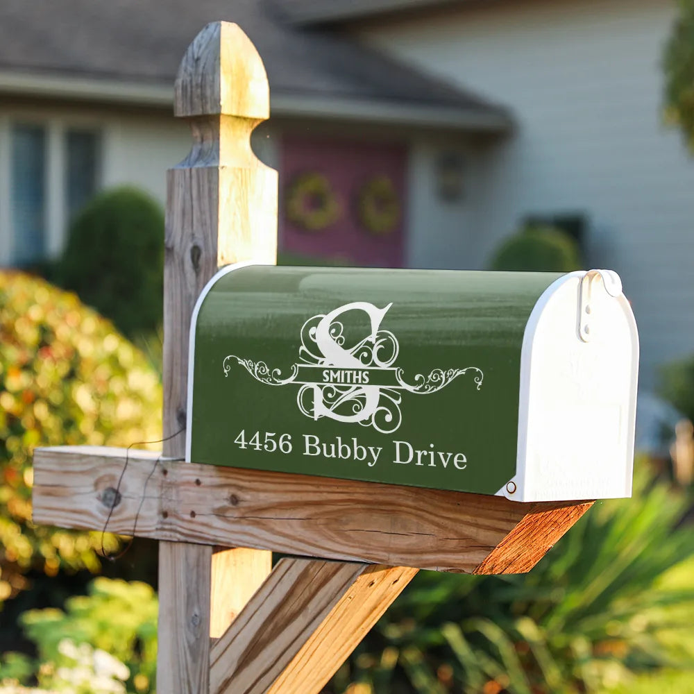 Family - Family Name Monogram - Personalized Mailbox Cover