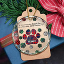 Memorial, Pet Lovers, Dog Lovers, Cat Lovers - Memorial Dog Cat You Left Paw Prints On My Heart - Personalized Circle Glass Ornament