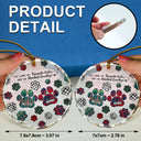 Memorial, Pet Lovers, Dog Lovers, Cat Lovers - Memorial Dog Cat You Left Paw Prints On My Heart - Personalized Circle Glass Ornament