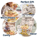 Pet Lovers,Pet Mom,Dog Lovers,Cat Lovers,Happy - My Cat Dog Cuddling Blanket Peeking - Personalized Fleece Blanket, Sherpa Blanket