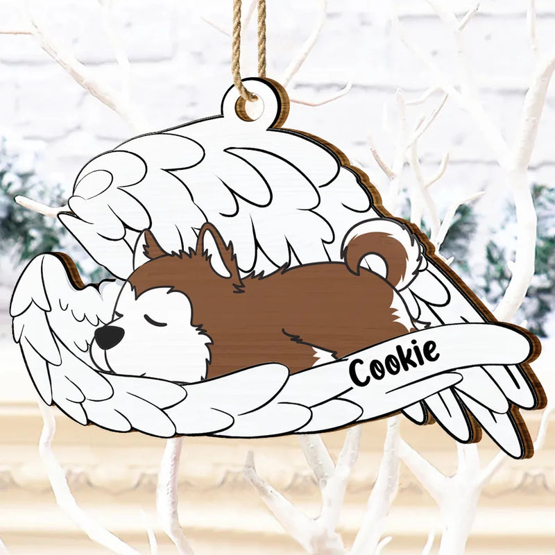 Memorial, Pet Lovers, Dog Lovers, Cat Lovers - Memorial Angel Pet Don't Cry For Me - Personalized Wooden Cutout Ornament