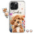 Continue Shopping,Custom Photo,Pet Lovers,Dog Lovers,Cat Lovers,Happy - Custom Photo Dog Cat Pet Watercolor Wildflowers - Personalized Clear Phone Case