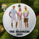 Golf, Gift For Bestie - Custom Photo Golf Team - Personalized Circle Ceramic Ornament