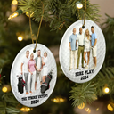 Golf, Gift For Bestie - Custom Photo Golf Team - Personalized Circle Ceramic Ornament