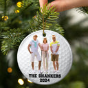 Golf, Gift For Bestie - Custom Photo Golf Team - Personalized Circle Ceramic Ornament