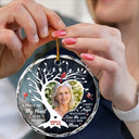 Memorial - Custom Photo A Piece Of My Heart Is In Heaven Memorial - Personalized Circle Glass Ornament