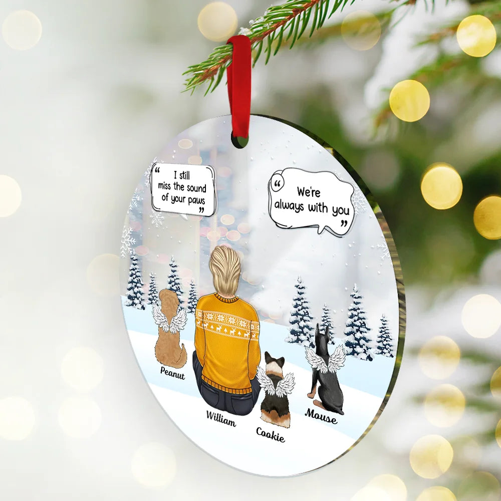 Memorial, Pet Lovers, Dog Lovers, Cat Lovers - I Miss You Memorial Dog Cat - Personalized Custom Shaped Mirror Ornament
