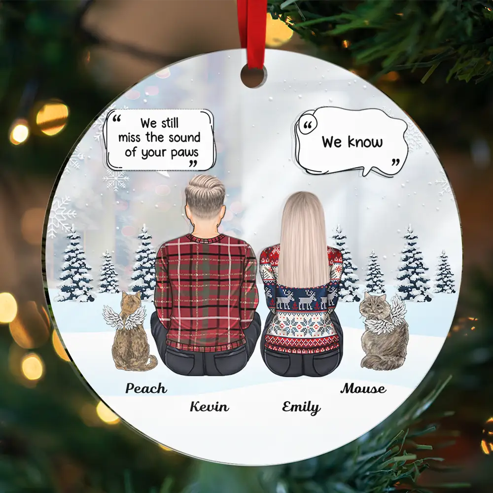 Memorial, Pet Lovers, Dog Lovers, Cat Lovers - I Miss You Memorial Dog Cat - Personalized Custom Shaped Mirror Ornament