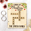 Family - Cards Of Christmas Past Family Crossword Scrabble - Personalized Card Keeper, Card Holder