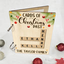 Family - Cards Of Christmas Past Family Crossword Scrabble - Personalized Card Keeper, Card Holder