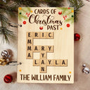 Family - Cards Of Christmas Past Family Crossword Scrabble - Personalized Card Keeper, Card Holder