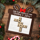 Gift For Bestie,Gift For Sibling,Gift For Sisters,Gift For Brothers,Gift For Grandparents - There's No Greater Gift Than Grandkids Family Friends Crossword Scrabble - Personalized 2-Layered Wooden Ornament