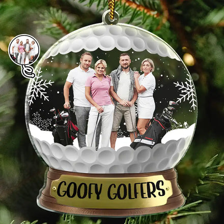 Photo personnalisée de golfeurs - Ornement acrylique personnalisé en forme de cœur 
