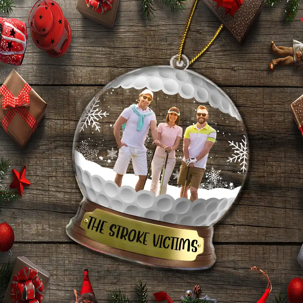 Continue Shopping,Christmas,Custom Photo,Golf,Gift For Bestie,Happy - Custom Photo Golf Friends - Personalized Custom Shaped Acrylic Ornament