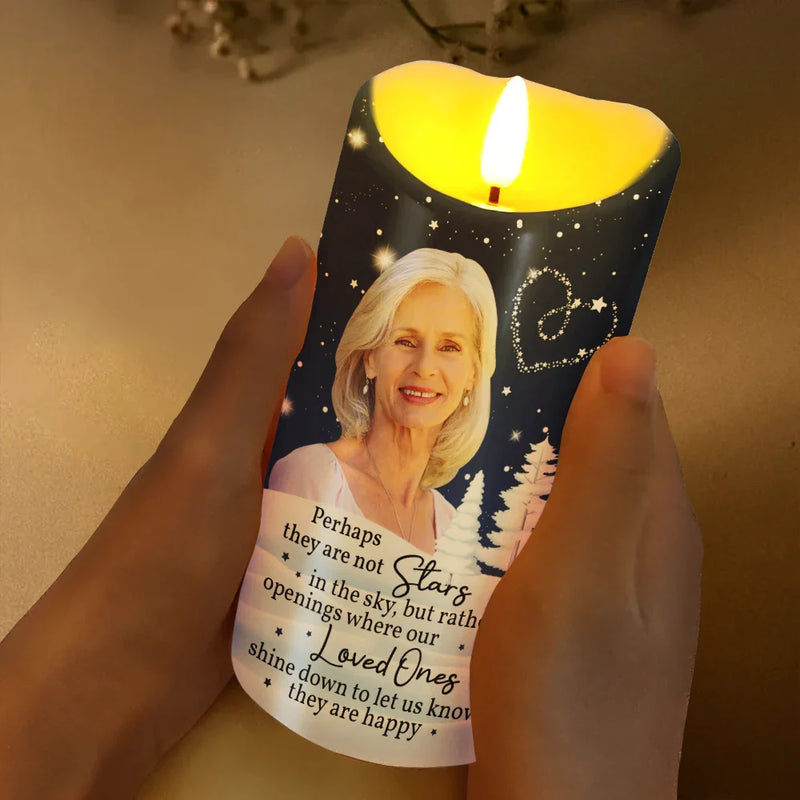 Memorial - Custom Photo The Brightest Star In The Sky Memorial Family - Personalized Flameless LED Candle