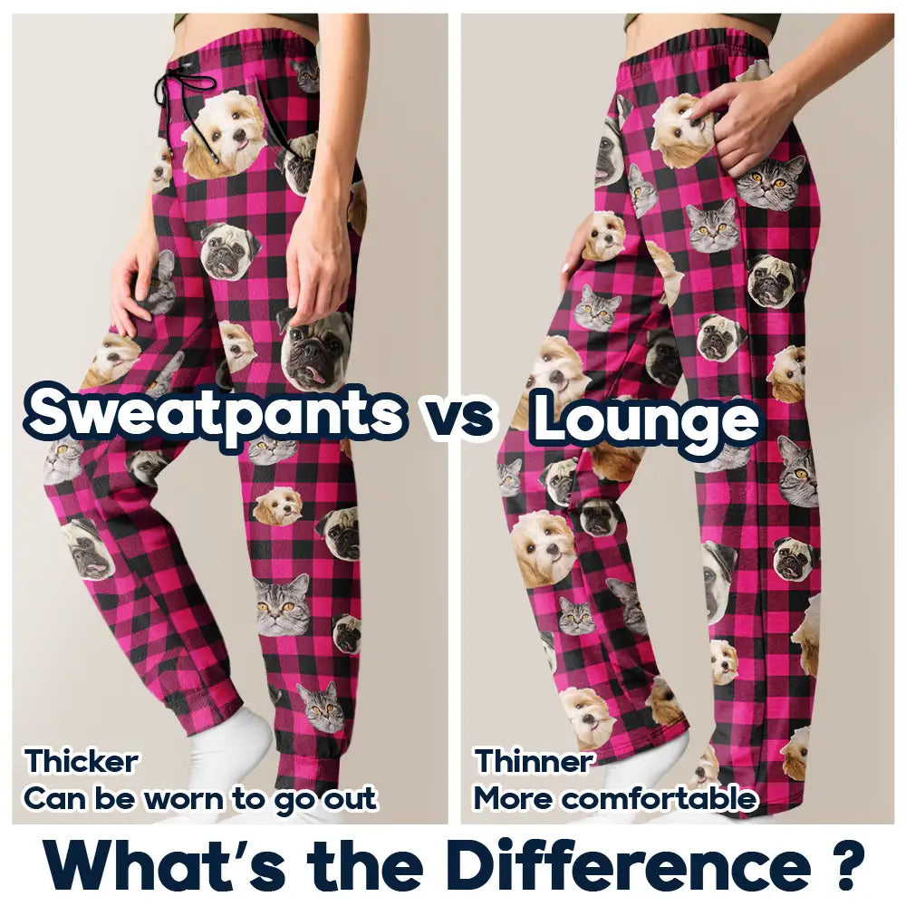 Custom Photo,Pet Lovers,Dog Lovers,Cat Lovers,Funny - Custom Photo Funny Dog Cat Pet Human Face - Personalized Pajama Pants