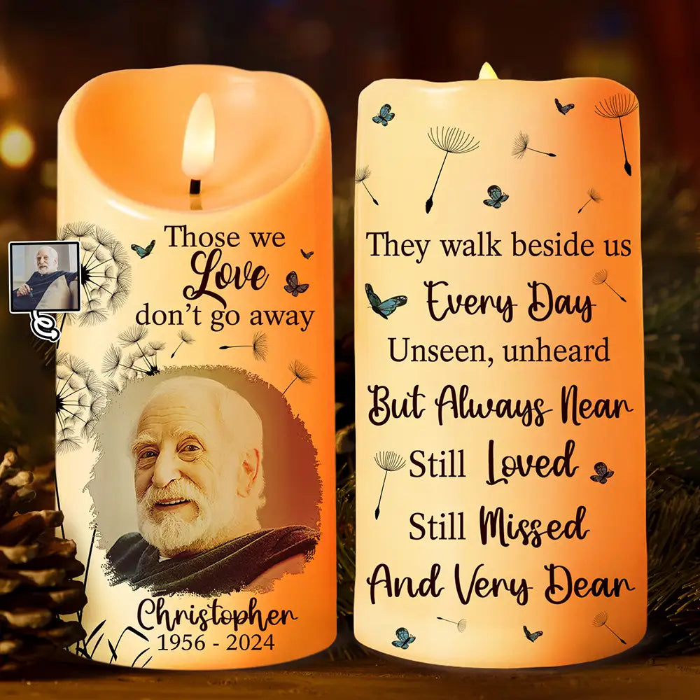 Custom Photo Memorial Still Loved Still Missed And Very Dear - Personalized Flameless LED Candle