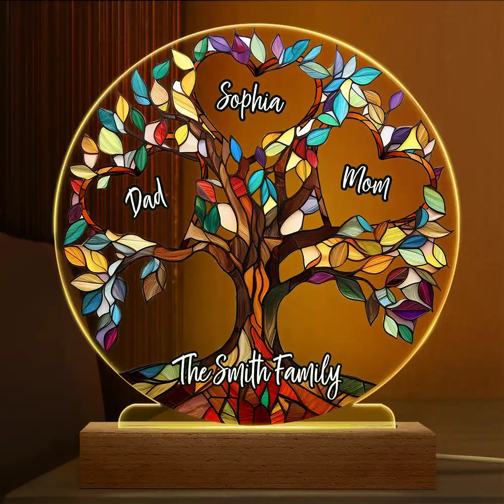 Family Unbreakable Bond Tree Of Life - Personalized 3D Led Light Woode ...