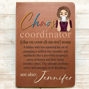 Happy,Nurse - Chaos Coordinator Multitasks Like A Pro - Personalized Leather Journal