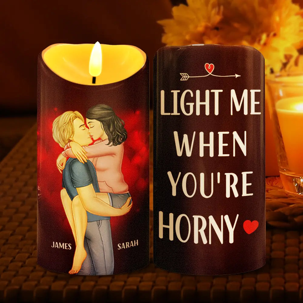 Gift For Couples, Gift For Husband, Gift For Wife, Gift For Girlfriend, Gift For Boyfriend - Couple Light This When You Want Me - Personalized Flameless LED Candle