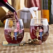 Gift For Bestie - It Takes A Long Time To Grow An Old Friend - Personalized Stemless Wine Glass
