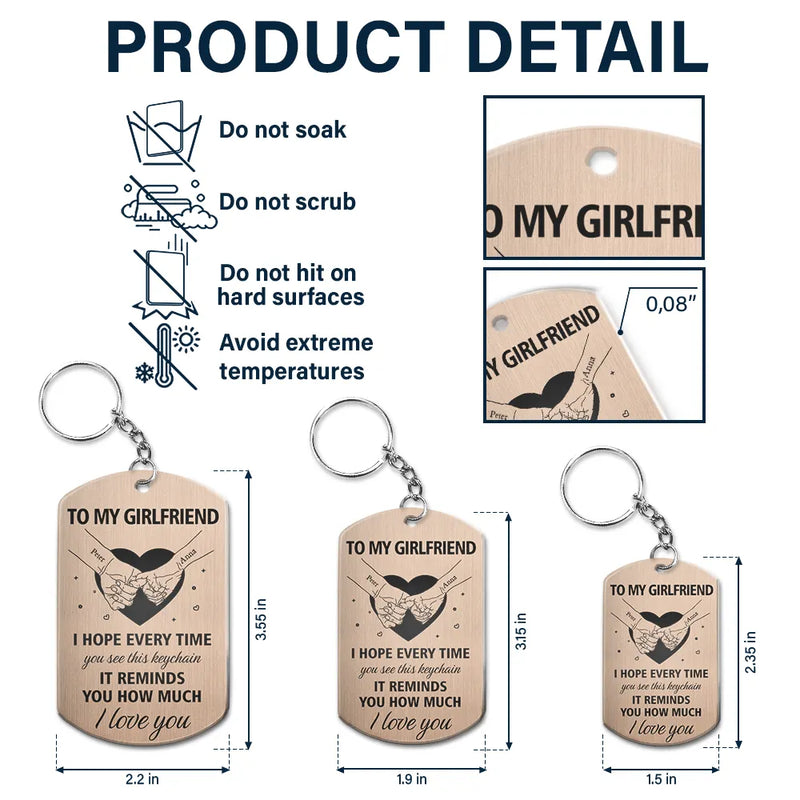 Gift For Couples, Gift For Husband, Gift For Wife, Gift For Boyfriend, Gift For Girlfriend - Couple Holding Hands You Are My Heart My Soul My Treasure - Personalized Aluminum Keychain