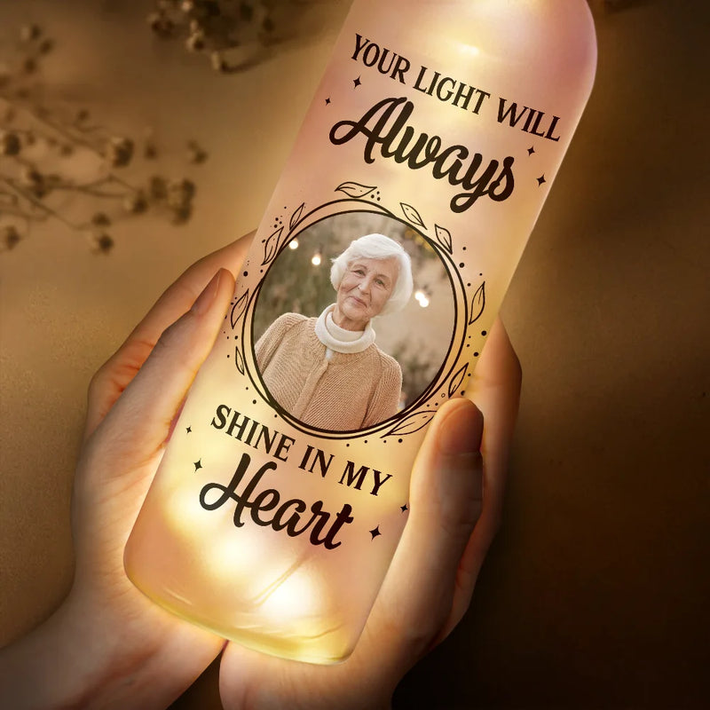 Custom Photo,Memorial,Sad - Custom Photo A Star In The Heavens - Personalized Bottle Light