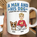 Dog Dad, Dog Lovers - A Man And His Dogs A Bond That Can't Be Broken - Personalized Mug