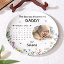 Gift For Mother, New Mom, New baby - Custom Photo Calendar The Day You Become My Mommy - Personalized Ceramic Plate