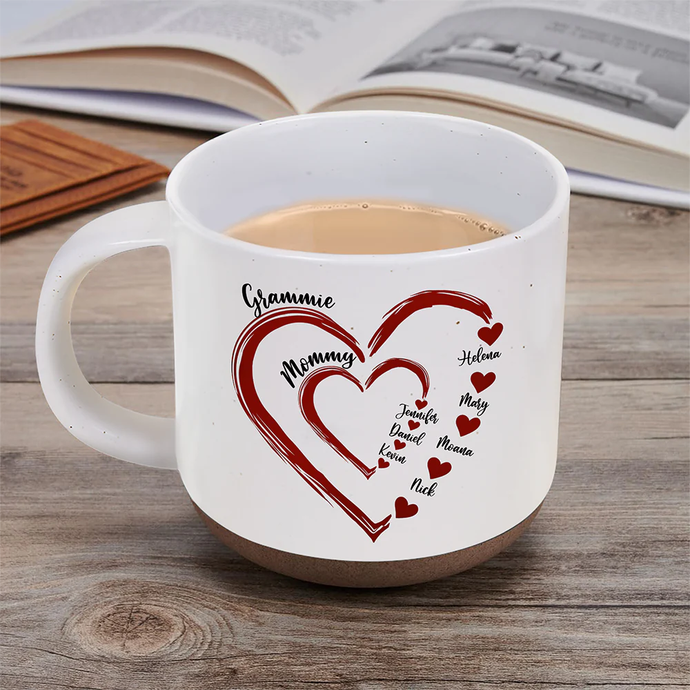 Gift For Mother, Gift For Grandma - Mom Grandma Sweethearts - Personalized Pottery Mug