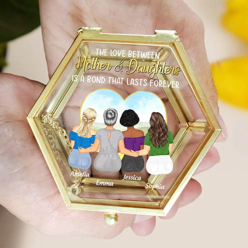 Gift For Mother,Mom - Daughters (Adult),Love,Gift For Daughter - Mother & Daughter Forever Linked Together - Personalized Glass Jewelry Box