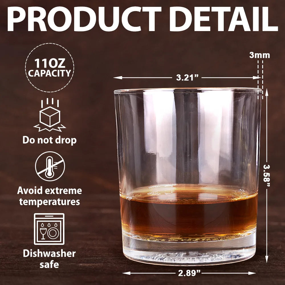 Gift For Couples, Gift For Husband, Gift For Wife - Monogram Initial Name Anniversary Gift For Him - Personalized Engraved Whiskey Glass
