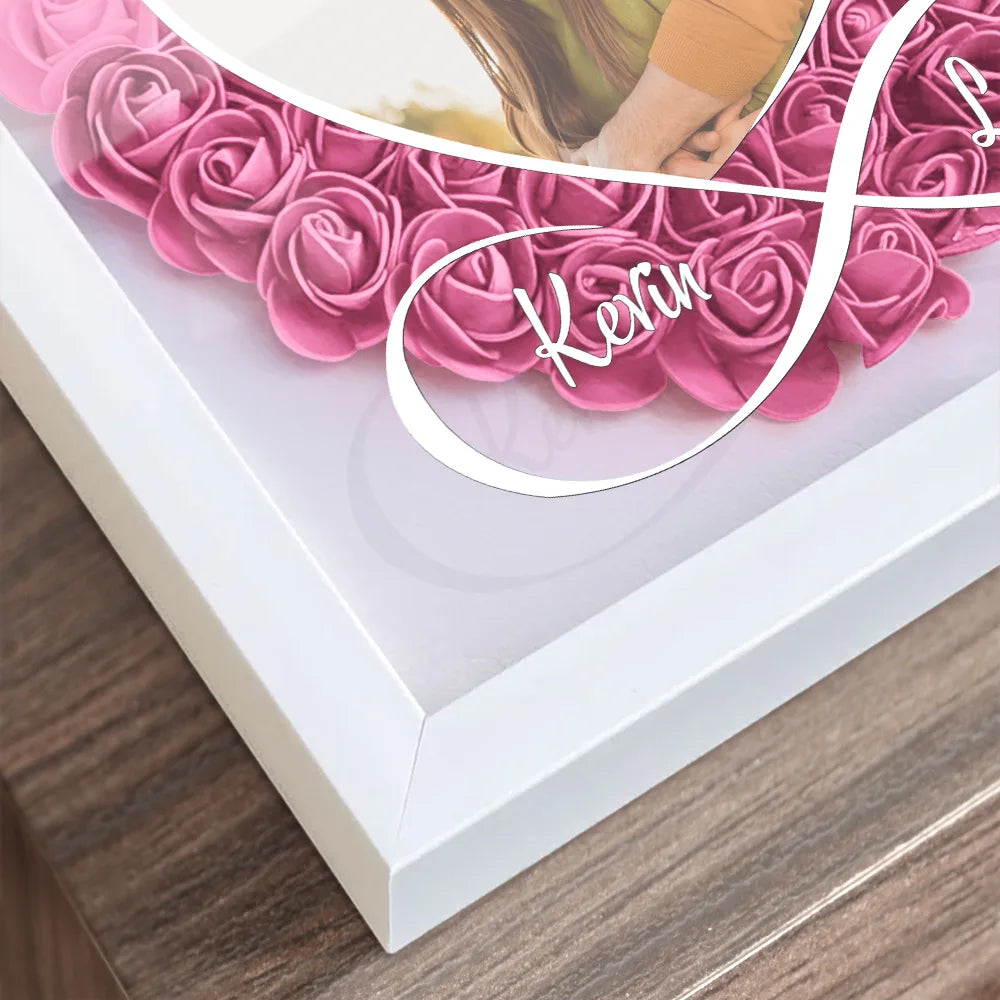 Gift For Couples, Gift For Wife, Gift For Girlfriend - Custom Photo I Love You Everyday - Personalized Flower Shadow Box