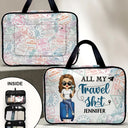 Travel,Gift For Yourself,Gift For Women,Gift For Men,Happy - All My Travel Stuff - Personalized Toiletry Bag