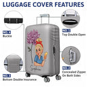 Travel,Gift For Yourself,Gift For Women,Happy - Birth Month Flower Travel Lover - Personalized Luggage Cover