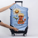 Travel,Gift For Yourself,Gift For Women,Happy - Birth Month Flower Travel Lover - Personalized Luggage Cover