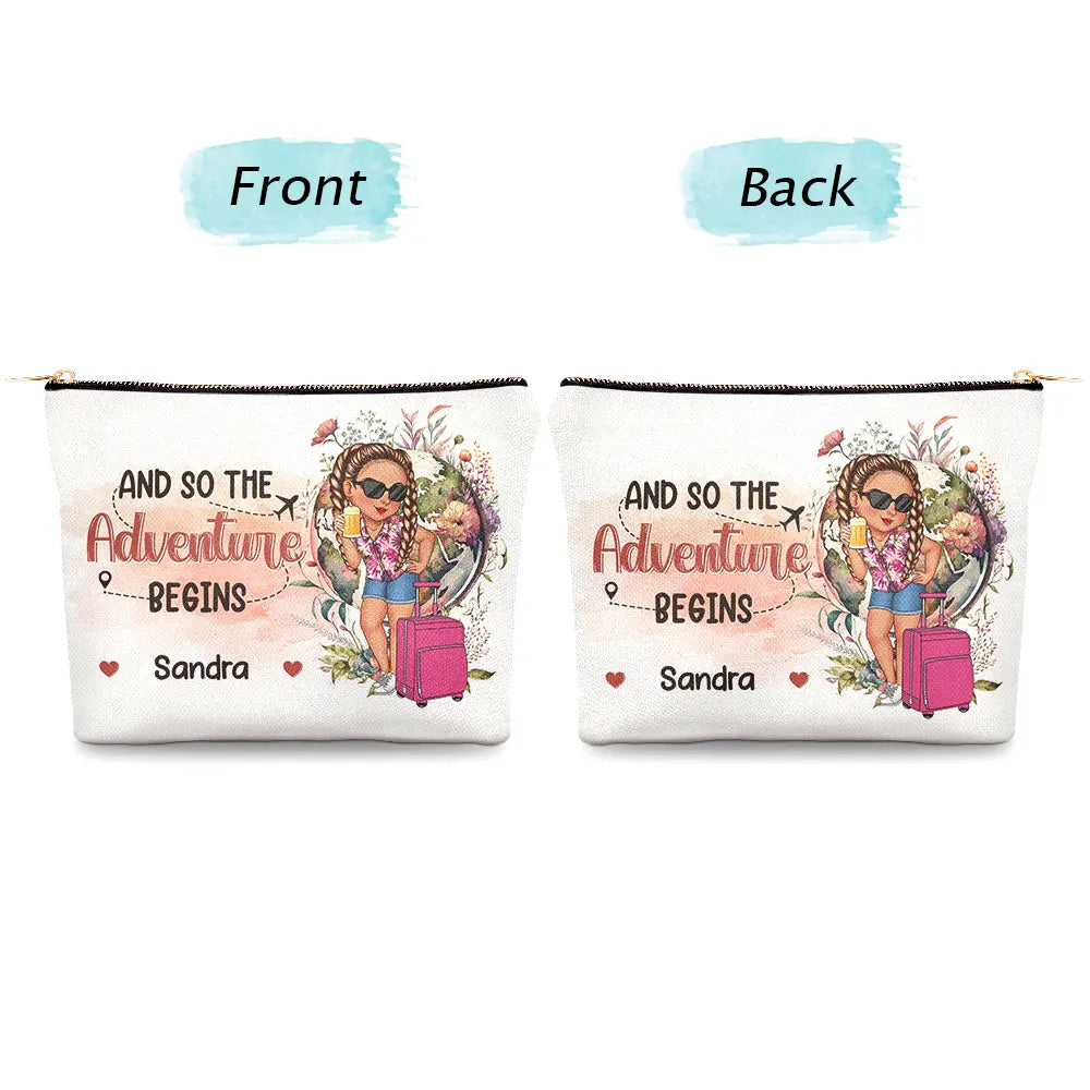 Travel, Gift For Yourself, Gift For Women - Travel The World - Personalized Cosmetic Bag