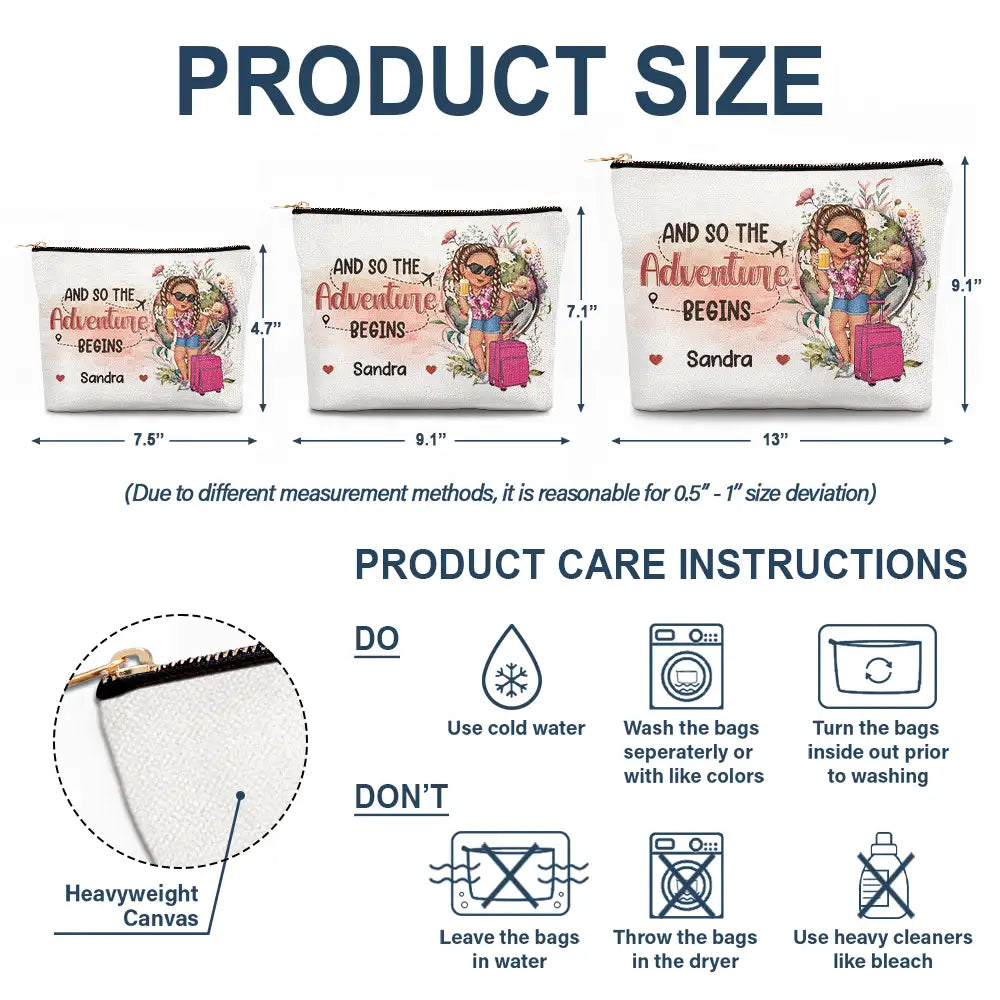 Travel, Gift For Yourself, Gift For Women - Travel The World - Personalized Cosmetic Bag