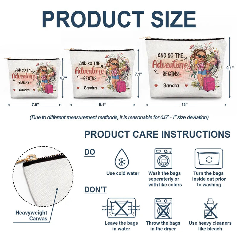 Travel, Gift For Yourself, Gift For Women - Travel The World - Personalized Cosmetic Bag