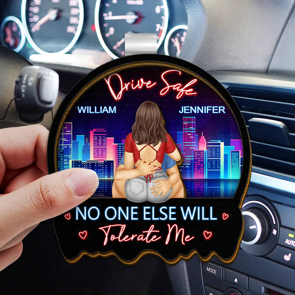 Gift For Couples, Gift For Husband, Gift For Wife, Gift For Boyfriend, Gift For Girlfriend - Couple Drive Safe I Love You - Personalized Custom Shaped Car Visor Clip