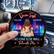 Gift For Couples, Gift For Husband, Gift For Wife, Gift For Boyfriend, Gift For Girlfriend - Couple Drive Safe I Love You - Personalized Custom Shaped Car Visor Clip