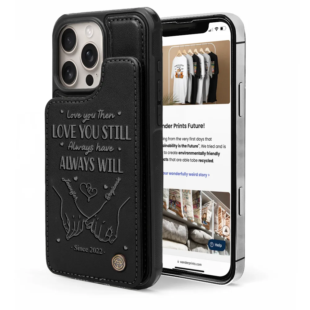 Gift For Couples, Gift For Wife, Gift For Husband, Gift For Boyfriend, Gift For Girlfriend - I Met You I Liked You I Love You - Personalized Leather Flip Wallet Phone Case