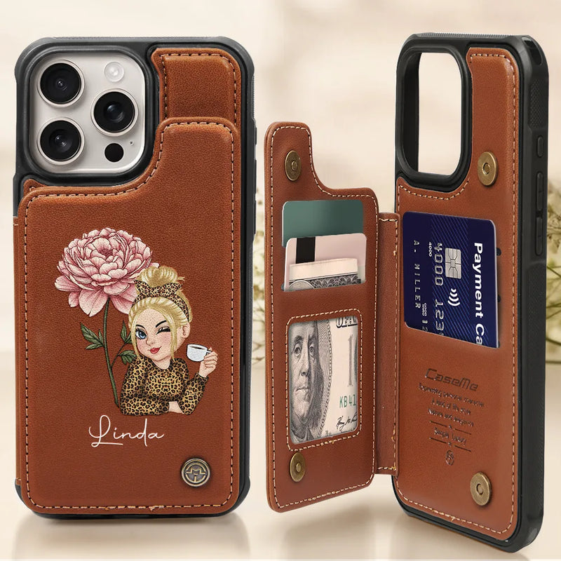 Gift For Yourself, Gift For Women - Birth Month Flowers Bloom Where You're Planted Women - Personalized Leather Flip Wallet Phone Case