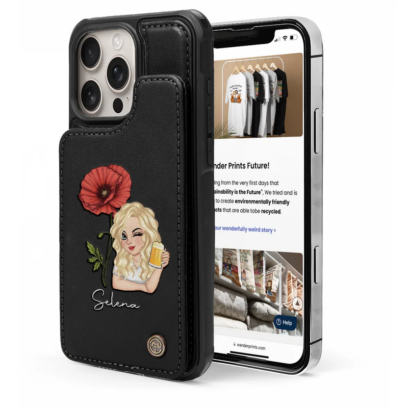 Gift For Yourself, Gift For Women - Birth Month Flowers Bloom Where You're Planted Women - Personalized Leather Flip Wallet Phone Case