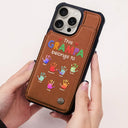 Gift For Grandpa,Gift For Father,Happy - This Grandpa Belongs To - Personalized Leather Flip Wallet Phone Case