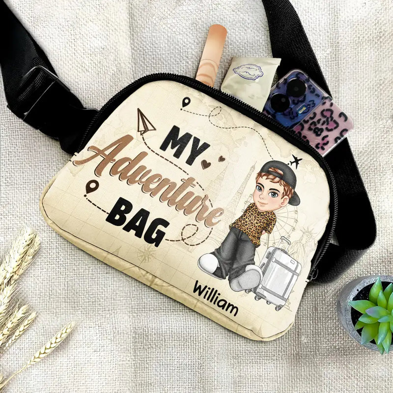 Travel, Gift For Yourself, Gift For Women, Gift For Men - My Adventure Bag - Personalized Crossbody Belt Bag