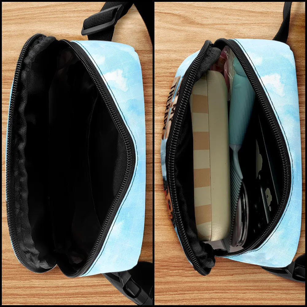 Travel,Gift For Yourself,Gift For Women,Gift For Men,Happy - Collect Moments Not Things Travel Is My Therapy - Personalized Crossbody Belt Bag