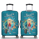 Travel,Gift For Women,Gift For Men,Gift For Yourself,Happy - Travel Around The World - Personalized Luggage Cover