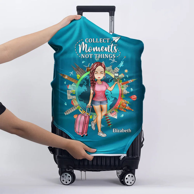 Travel,Gift For Women,Gift For Men,Gift For Yourself,Happy - Travel Around The World - Personalized Luggage Cover